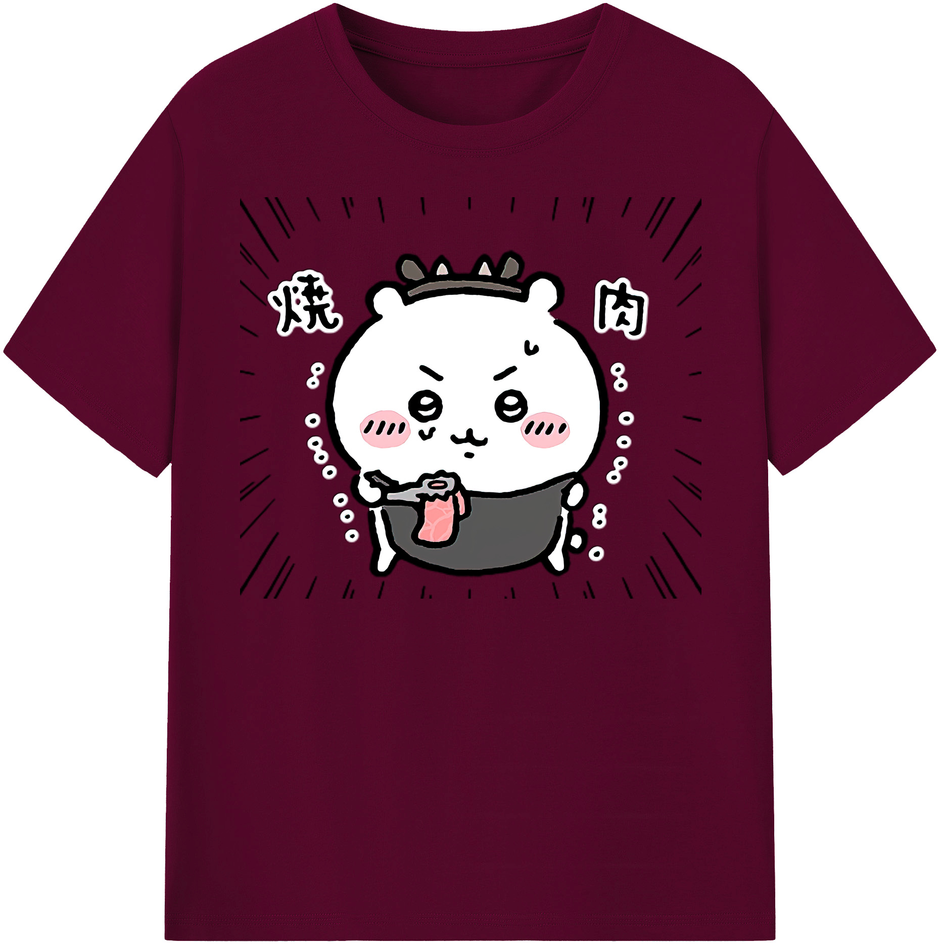 （画像用） ちいかわ ちいかわ Chii-kawa chiikawa レディースカジュアルプリントTシャツ（綿100％）
